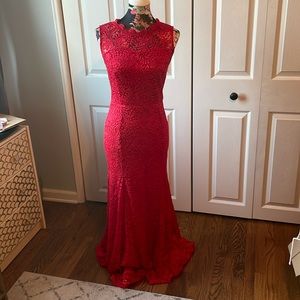 Red Lace Formal Gown